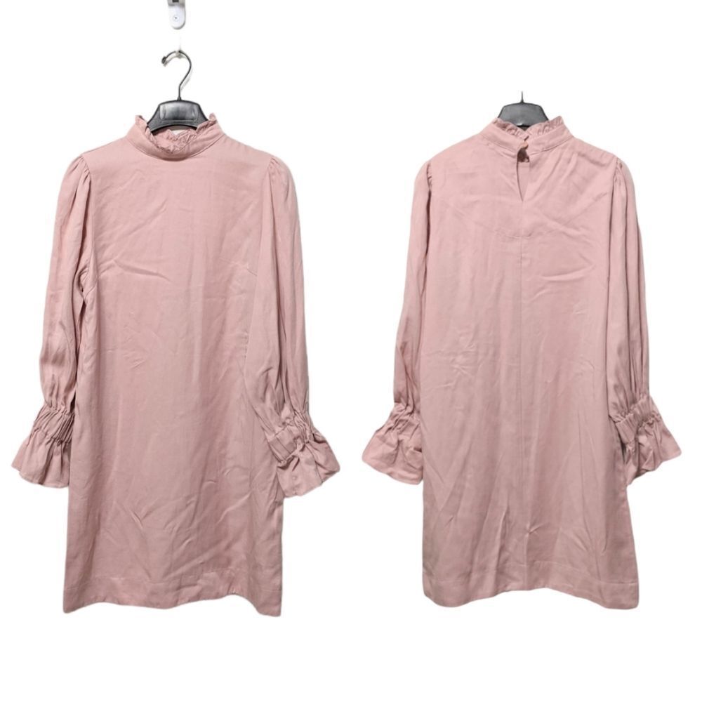 NWT JUNIE Lyocell Ruffle Neck Sleeve Dress S